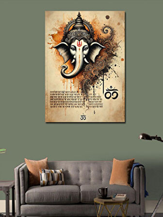 Kanvas Tablo Hindu Ganesh Motifi