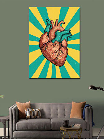 Kanvas Tablo Anatomik Kalp Tasarımı