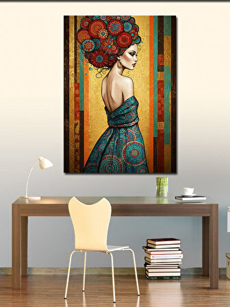 Kanvas Tablo Retro Kadın Portresi