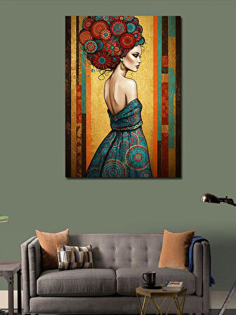 Kanvas Tablo Retro Kadın Portresi