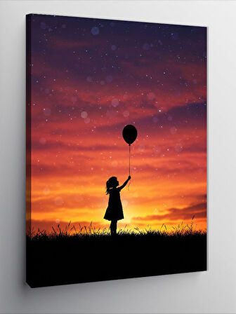 Kanvas Tablo Balonla Gün Batımı
