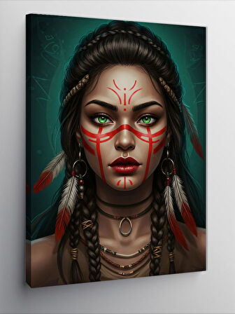 Kanvas Tablo Kızılderili Kadın Portresi