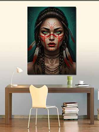 Kanvas Tablo Kızılderili Kadın Portresi