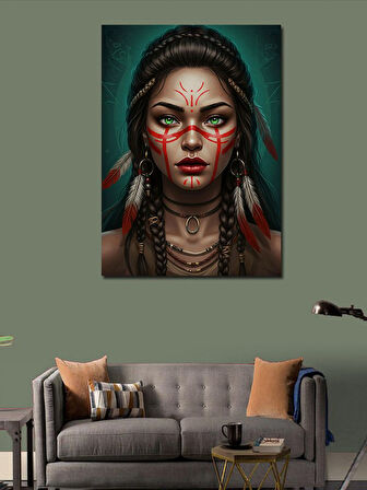 Kanvas Tablo Kızılderili Kadın Portresi