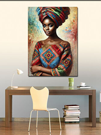 Kanvas Tablo Afrikalı Kadın Portresi