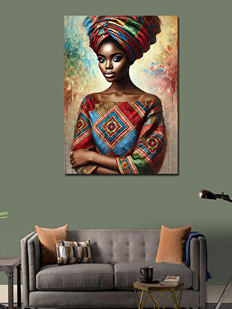 Kanvas Tablo Afrikalı Kadın Portresi
