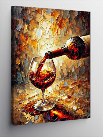 Kanvas Tablo Kadehten Dökülen Şarap