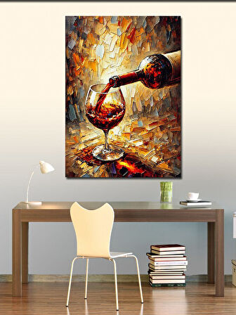 Kanvas Tablo Kadehten Dökülen Şarap