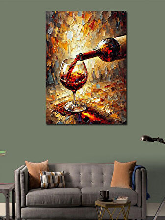 Kanvas Tablo Kadehten Dökülen Şarap