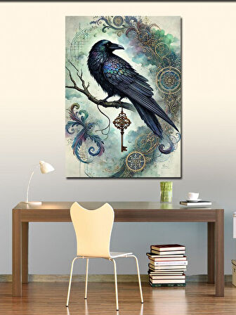 Kanvas Tablo Anahtar Tutan Karga Resmi