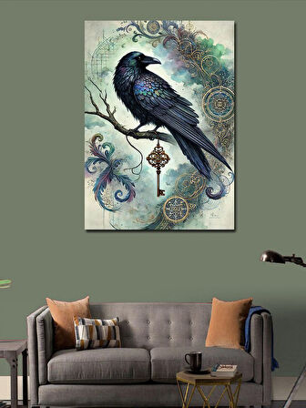 Kanvas Tablo Anahtar Tutan Karga Resmi