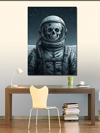 Kanvas Tablo Astronot ve Kafatası