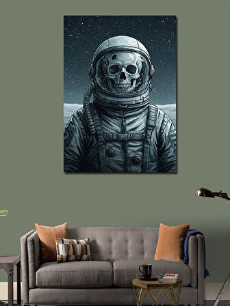 Kanvas Tablo Astronot ve Kafatası