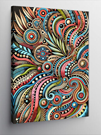 Kanvas Tablo Renkli Paisley Desen