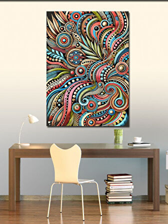 Kanvas Tablo Renkli Paisley Desen
