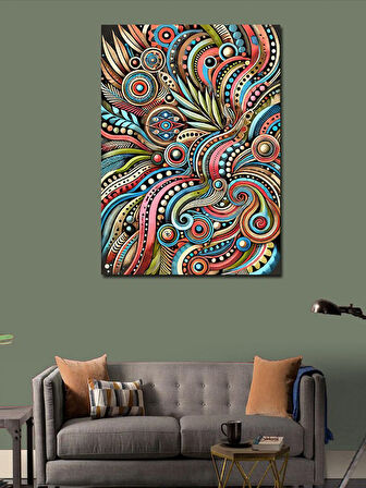 Kanvas Tablo Renkli Paisley Desen
