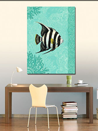 Kanvas Tablo Zebra Balığı ve Deniz Yeşili