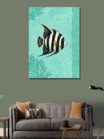 Kanvas Tablo Zebra Balığı ve Deniz Yeşili