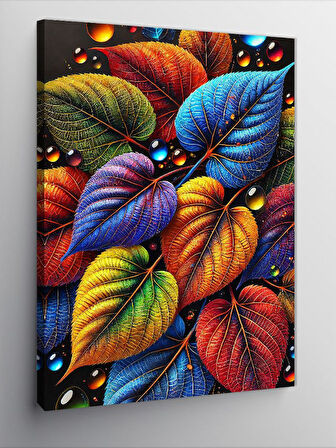 Kanvas Tablo Canlı Renkli Yapraklar
