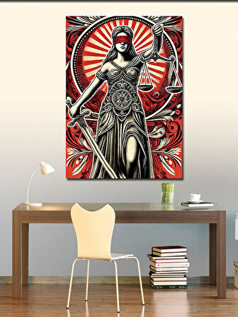 Kanvas Tablo Adalet Tanrıçası Temalı Kadın