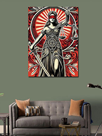 Kanvas Tablo Adalet Tanrıçası Temalı Kadın