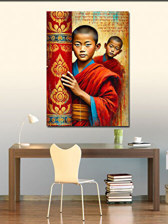 Kanvas Tablo Keşiş Çocuklar ve Sükunet