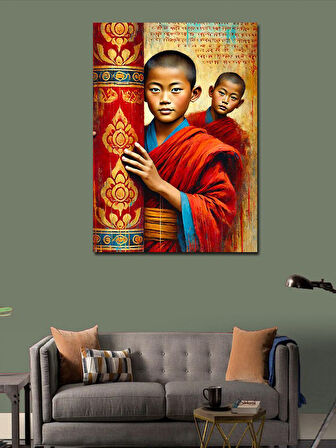 Kanvas Tablo Keşiş Çocuklar ve Sükunet