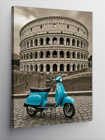 Kanvas Tablo Roma Kolezyumu ve Vespa
