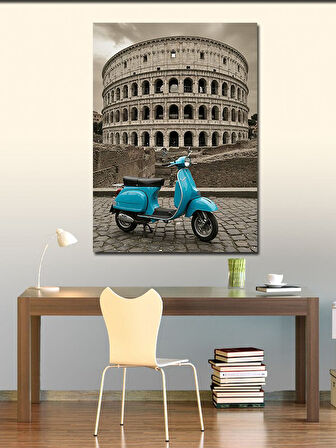 Kanvas Tablo Roma Kolezyumu ve Vespa