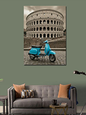 Kanvas Tablo Roma Kolezyumu ve Vespa