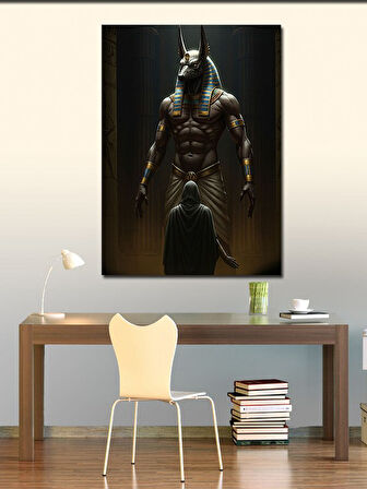 Kanvas Tablo Anubis ve Mısır Tanrısı