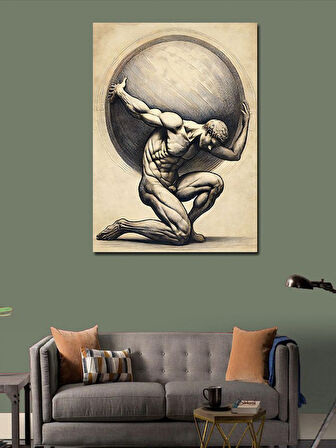 Kanvas Tablo Atlas ve Dünya Yükü