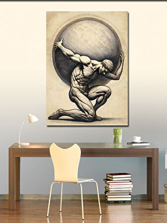 Kanvas Tablo Atlas ve Dünya Yükü