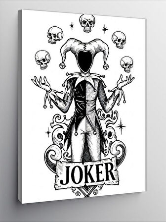Kanvas Tablo Joker ve İskambil Kâğıdı Teması