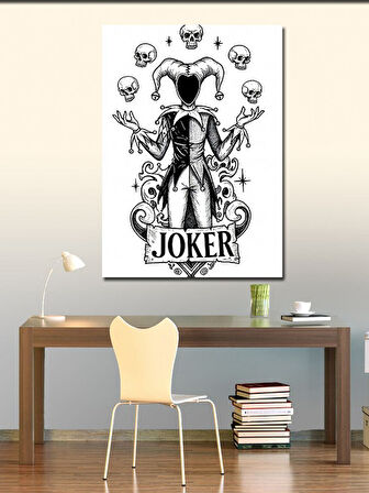Kanvas Tablo Joker ve İskambil Kâğıdı Teması