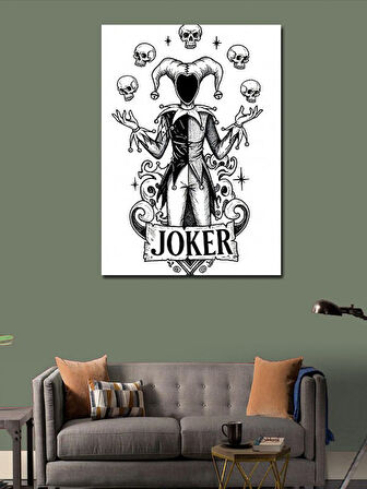 Kanvas Tablo Joker ve İskambil Kâğıdı Teması
