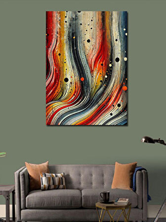 Kanvas Tablo Renkli Soyut Çizgiler