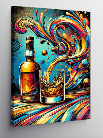 Kanvas Tablo Viski ve Soyut Dalgalanmalar