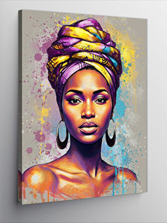 Kanvas Tablo Afrikalı Kadın ve Geleneksel Şıklık