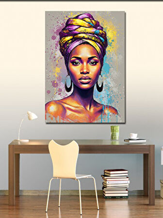 Kanvas Tablo Afrikalı Kadın ve Geleneksel Şıklık