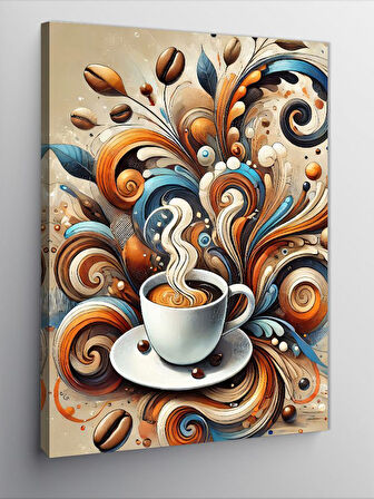 Kanvas Tablo Kahve ve Sanatsal Dalgalar