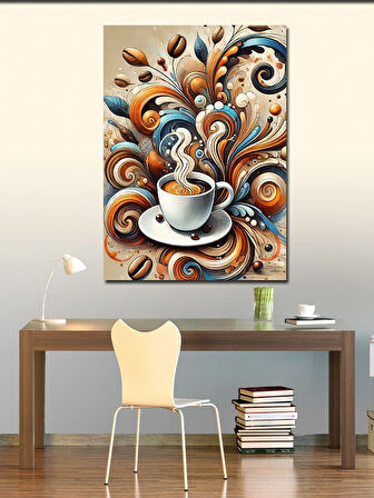 Kanvas Tablo Kahve ve Sanatsal Dalgalar