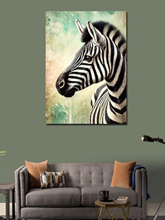 Kanvas Tablo Zebra ve Doğanın Siyah Beyazlığı