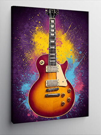 Kanvas Tablo Renkli Elektro Gitar
