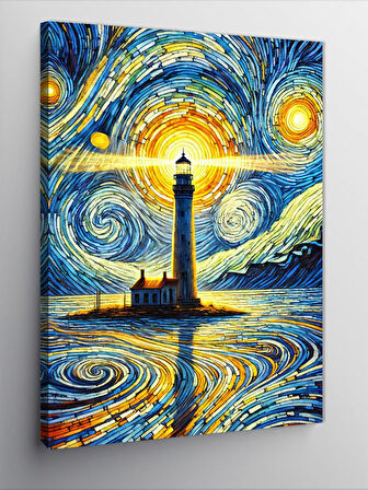 Kanvas Tablo Van Gogh Stili Deniz Feneri