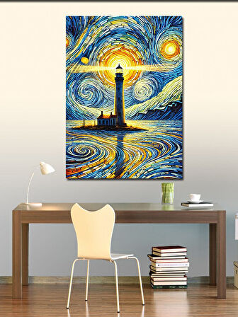 Kanvas Tablo Van Gogh Stili Deniz Feneri