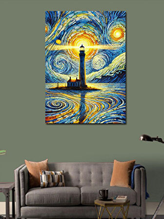 Kanvas Tablo Van Gogh Stili Deniz Feneri