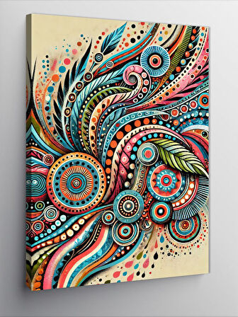 Kanvas Tablo Soyut Paisley Deseni ve Renkler