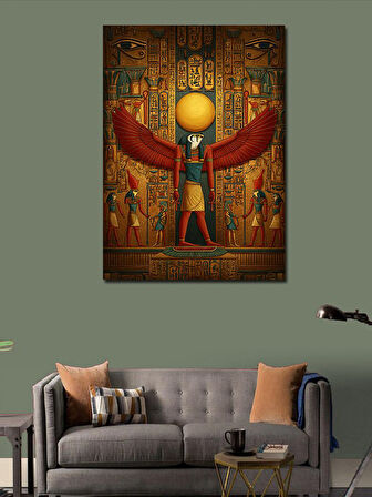 Kanvas Tablo Antik Mısır ve Güneş Tanrısı Simgesi