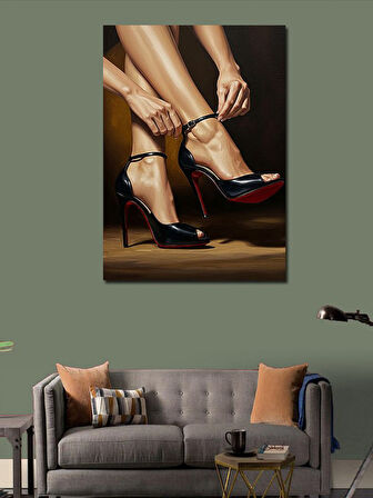 Kanvas Tablo Topuklu Ayakkabılar ve Zarafet